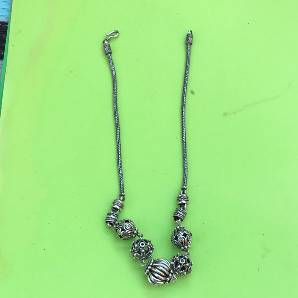 Vintage heavy sterling silver with ornate ball charms - Picture 3 of 12